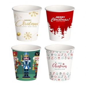 50 Bicchieri Bio Acqua 180 Natalizi