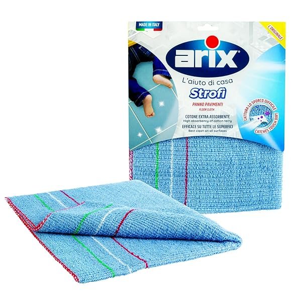 ARIX | Strofì, Panno per Pavimenti in Cotone Extra Assorbente, Adatto a Tutte le Superfici, 55x50 cm, Straccio per Lavare i Pavimenti - Made In Italy