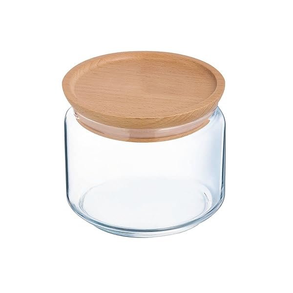 Arc 806458 Barattolo in Vetro, Purebox, Tappo Legno, cl0,5