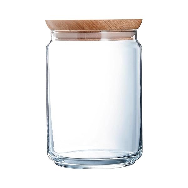 Arc 806489 Purebox Barattolo in Vetro, Tappo Legno, 1lt