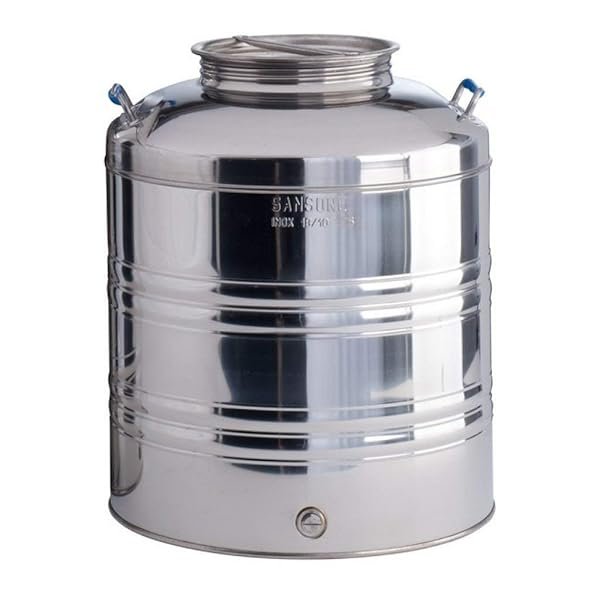 LA NUOVA SANSONE Fusto Sansoné Aggraffato LT. 10, Acciaio Inox 18/10, Argento, Benzina, Contenitore Liquidi Alimentari
