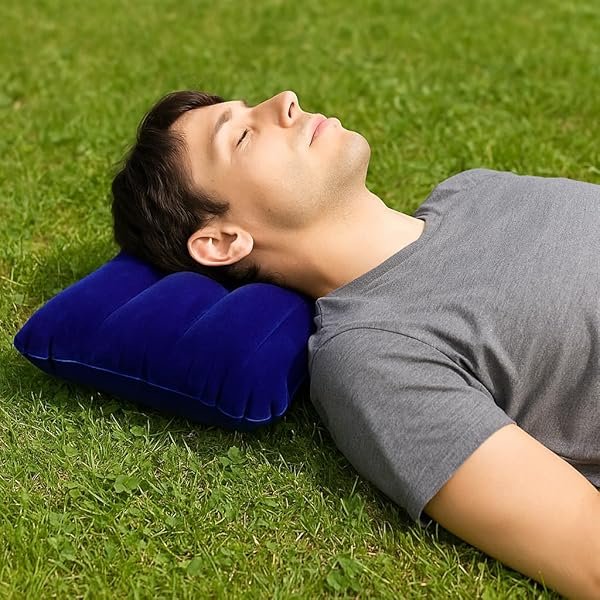 MERYLIN SHOP Cuscino Gonfiabile da Campeggio Blu – Comfort Portatile Ovunque Tu Sia