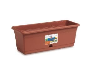 MERYLIN SHOP Vasi Rettangolari in Plastica Terracotta – Ideali per Balconi, Ringhiere e Davanzali