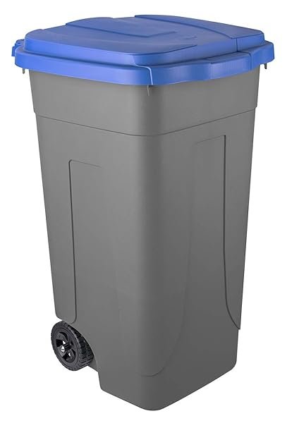 Mobil Plastic Bidone raccolta differenziata Lt. 80 con ruote - Fondo grigio e coperchio blu