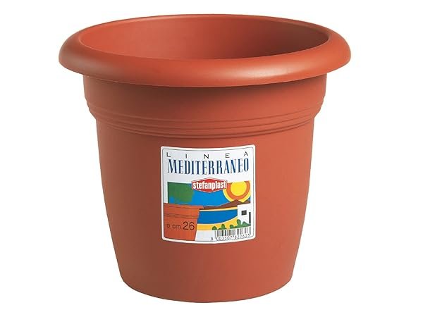 Stefanplast Vaso Plastica Tondo Colore Coccio Diametro 35