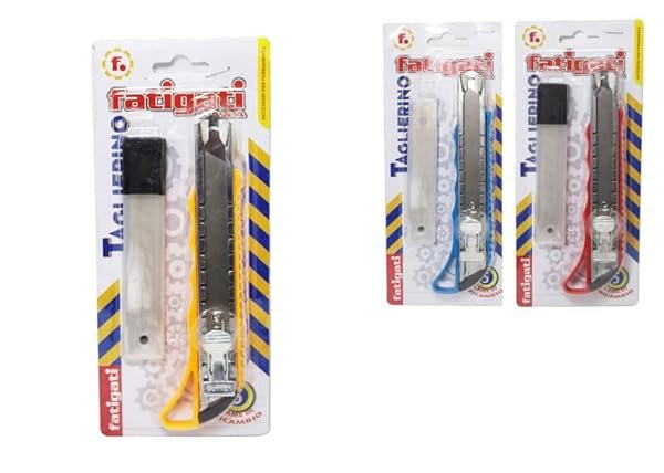 Taglierino Professionale con Lama in Acciaio, Impugnatura Ergonomica Antiscivolo, Lame di Ricambio Incluse