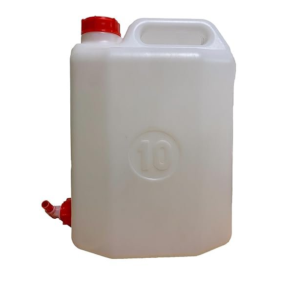 Tanica 10 Litri - Fusto in Plastica, Colore Neutro Made in Italy con Rubinetto