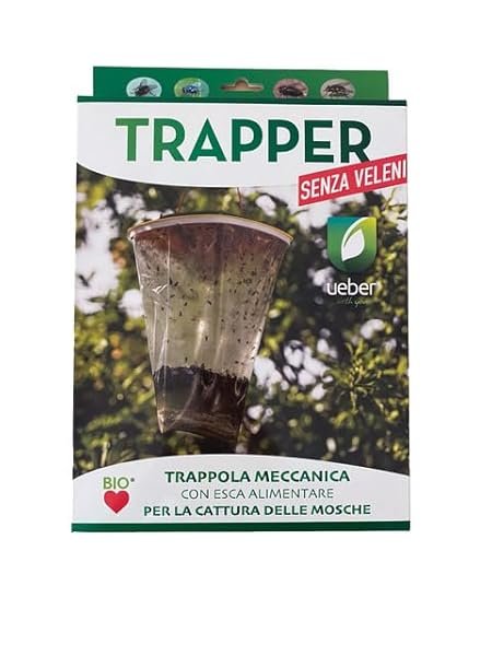 Trappola Meccanica con Esca Alimentare per la Cattura delle Mosche - Senza Veleni, piante di olive, stalle, canili, allevamenti, giardino, piscine