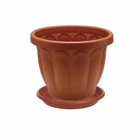 Vaso DORICO Color Terracotta in Varie Misure - Vaso per Piante, Fiori - Per Uso Esterno ed Interno, Terrazzo, Giardini, Balconi